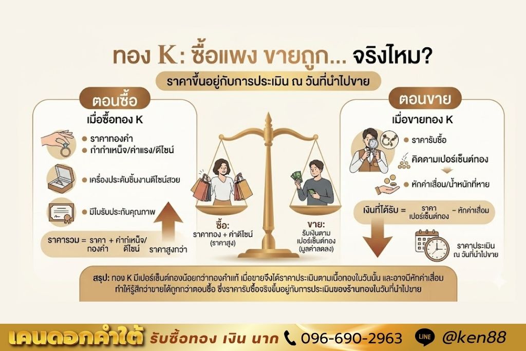 ทอง K ซื้อแพงขายถูกจริงไหม
